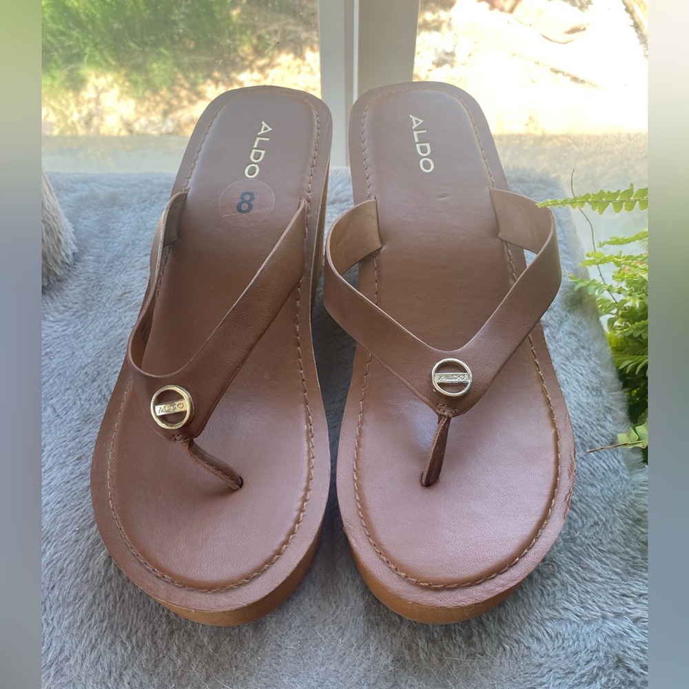 ALDO brown platform sandals. Size 8.